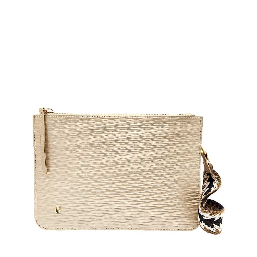 Handbags Bon-Bonite | New Gold Color Leather Hands Free