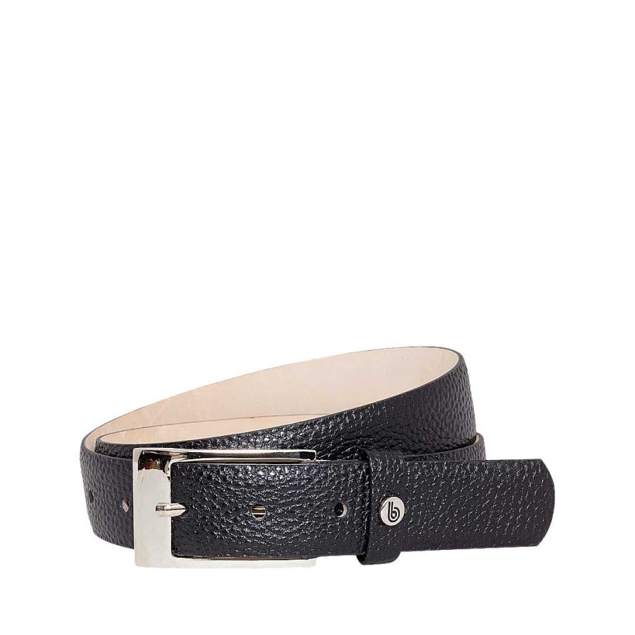 Belts Bon-Bonite | Black Onyx Belt In Granite Leather