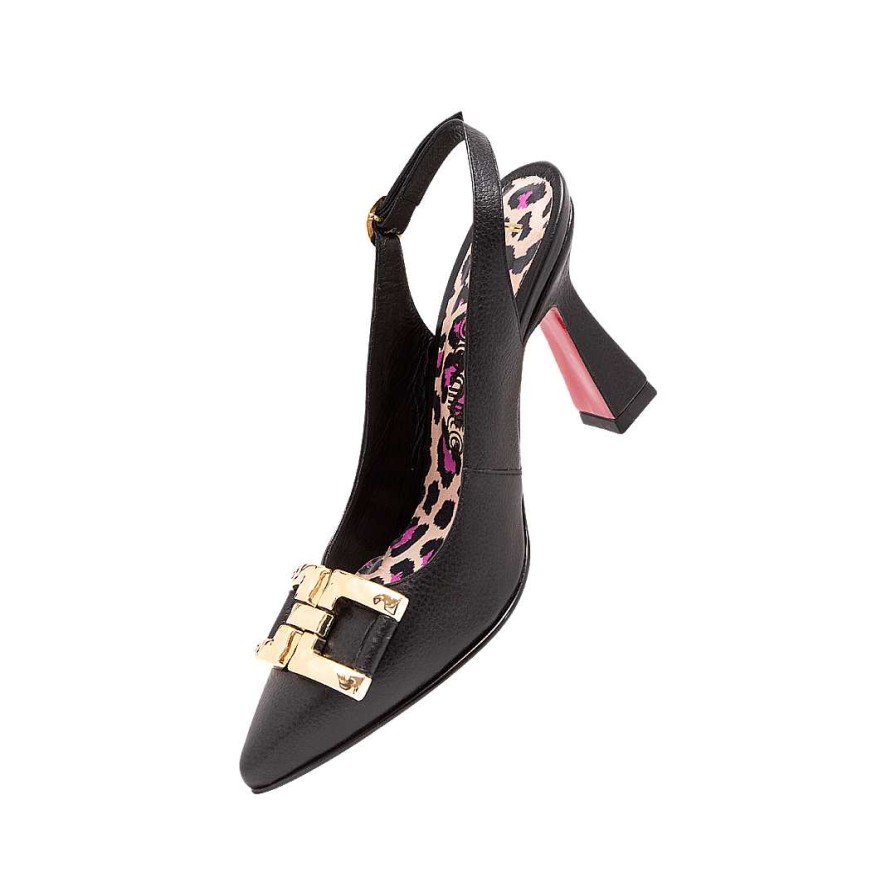 Shoes Bon-Bonite | Black Onyx Leather Heel