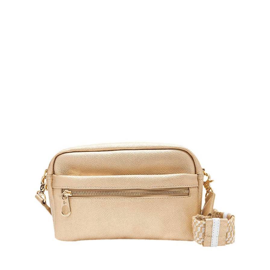 Handbags Bon-Bonite | New Gold Color Leather Hands Free