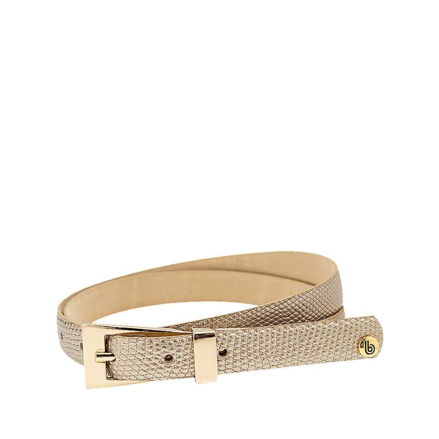 Belts Bon-Bonite | Sand Metal Color Leather Belt