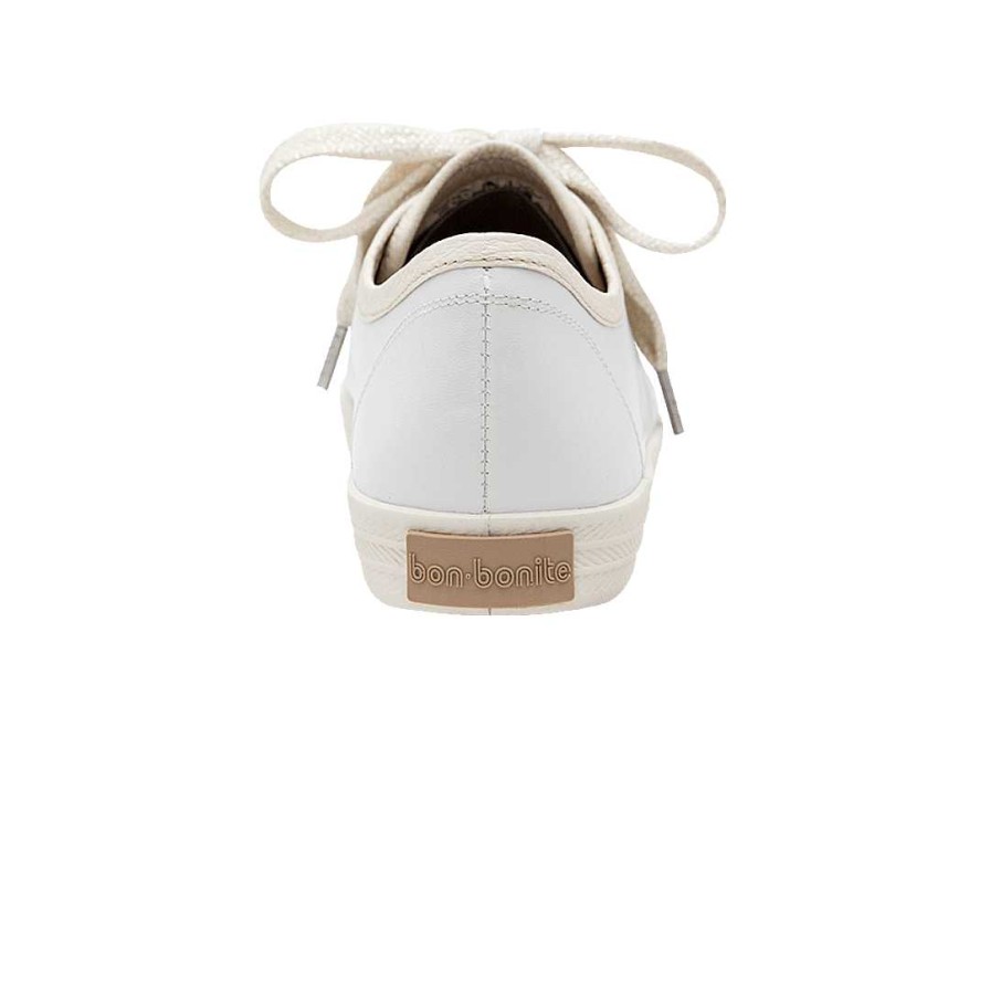 Shoes Bon-Bonite | Classic Cream White Leather Tennis Shoes