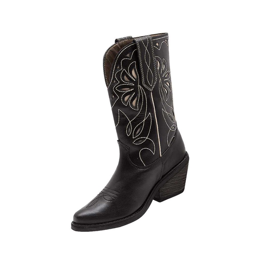 Shoes Bon-Bonite | Texan Boots In Black Onyx Leather