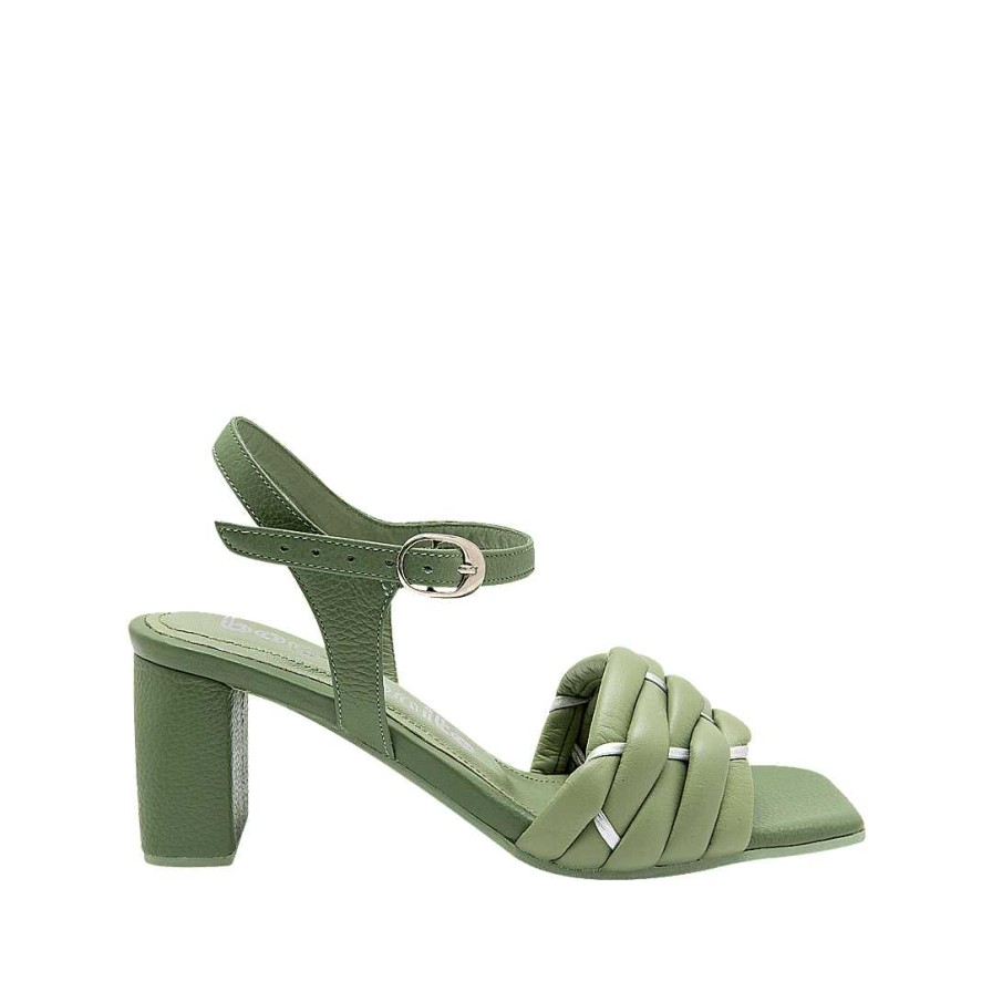 Shoes Bon-Bonite | Sabila Green Leather Heeled Sandal