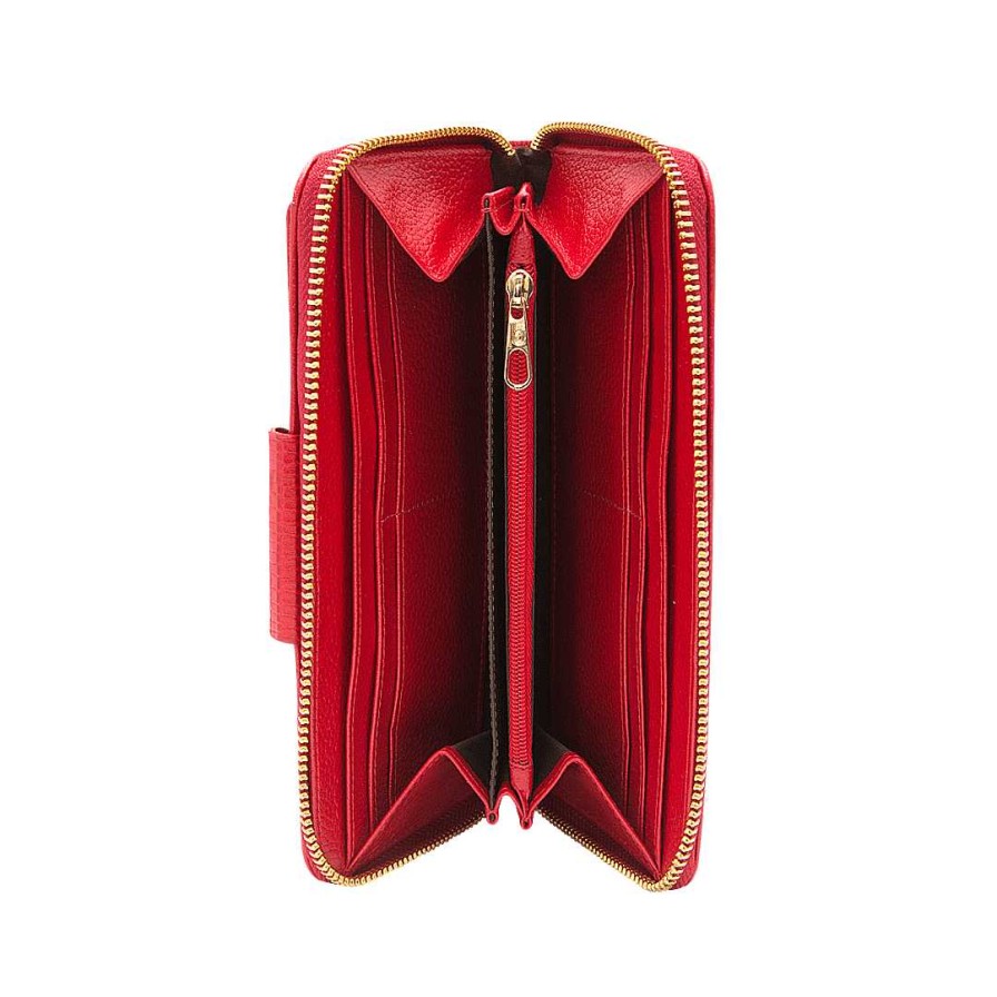 Accessories Bon-Bonite | Burning Red Leather Wallet