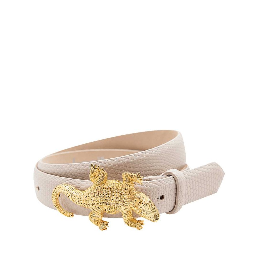 Belts Bon-Bonite | Sand White Leather Belt