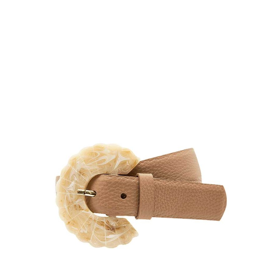 Belts Bon-Bonite | Sand White Leather Belt