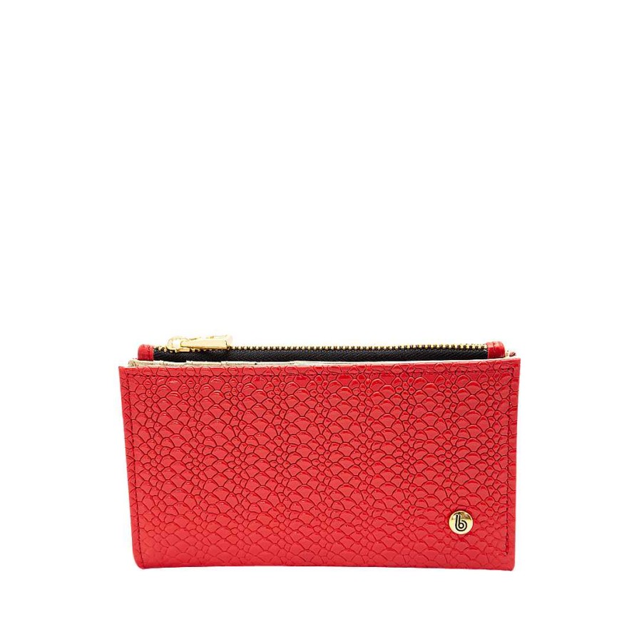 Accessories Bon-Bonite | Achiote Red Leather Wallet For Gold