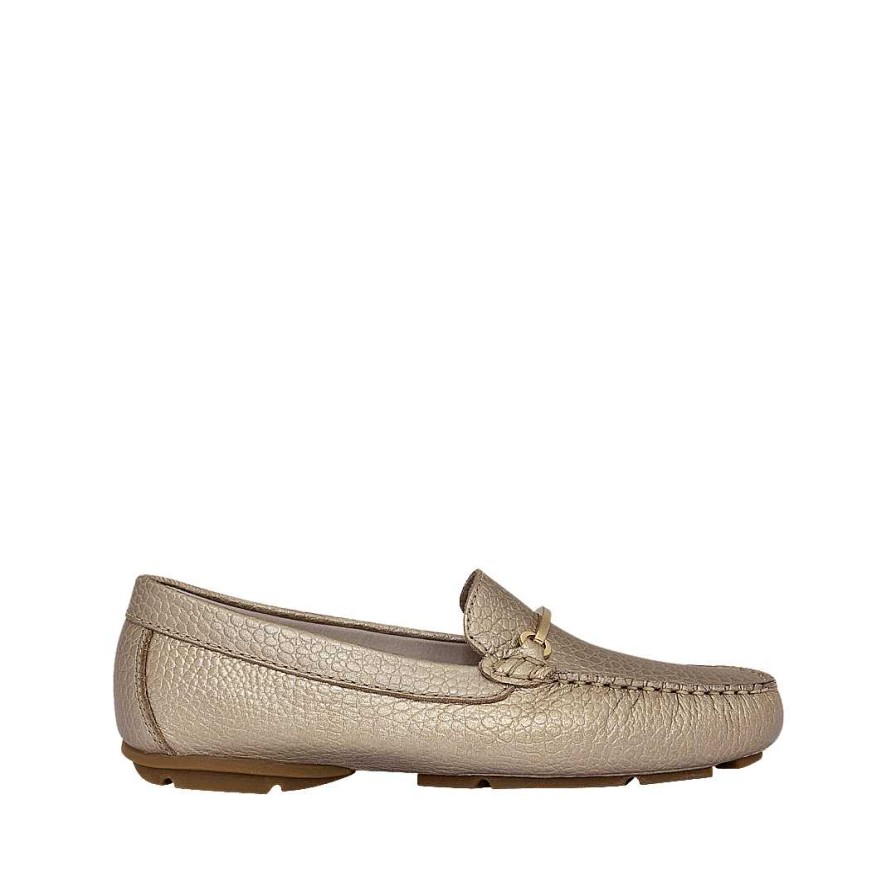 Shoes Bon-Bonite | Sand Metal Color Leather Moccasin