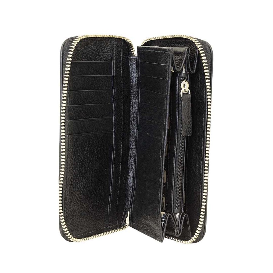 Accessories Bon-Bonite | Onyx Black Leather Wallet