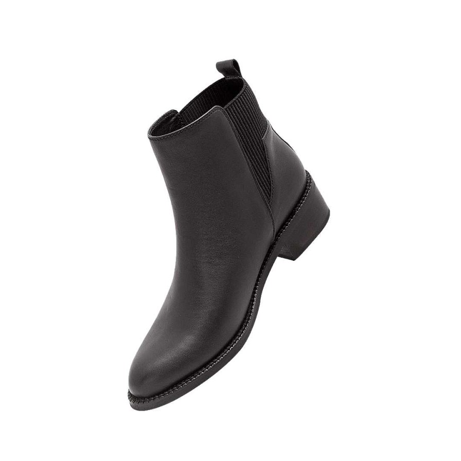 Shoes Bon-Bonite | Black Onyx Leather Ankle Boot