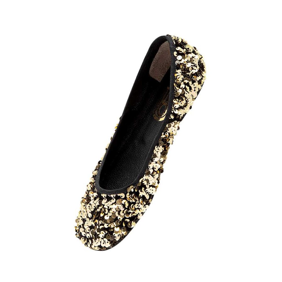 Shoes Bon-Bonite | Textile Ballet With Gold Sequins