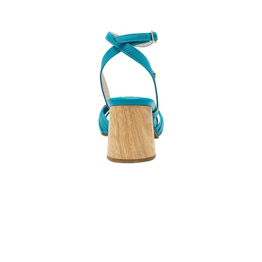 Shoes Bon-Bonite | Turquoise Leather Heeled Sandal