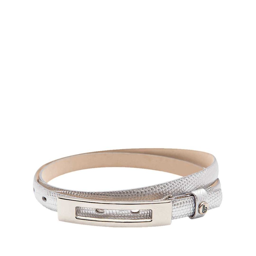 Belts Bon-Bonite | Silver Gray Leather Belt