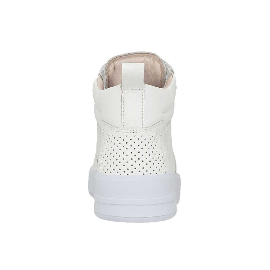 Shoes Bon-Bonite | Pure White Leather High Top Sneakers