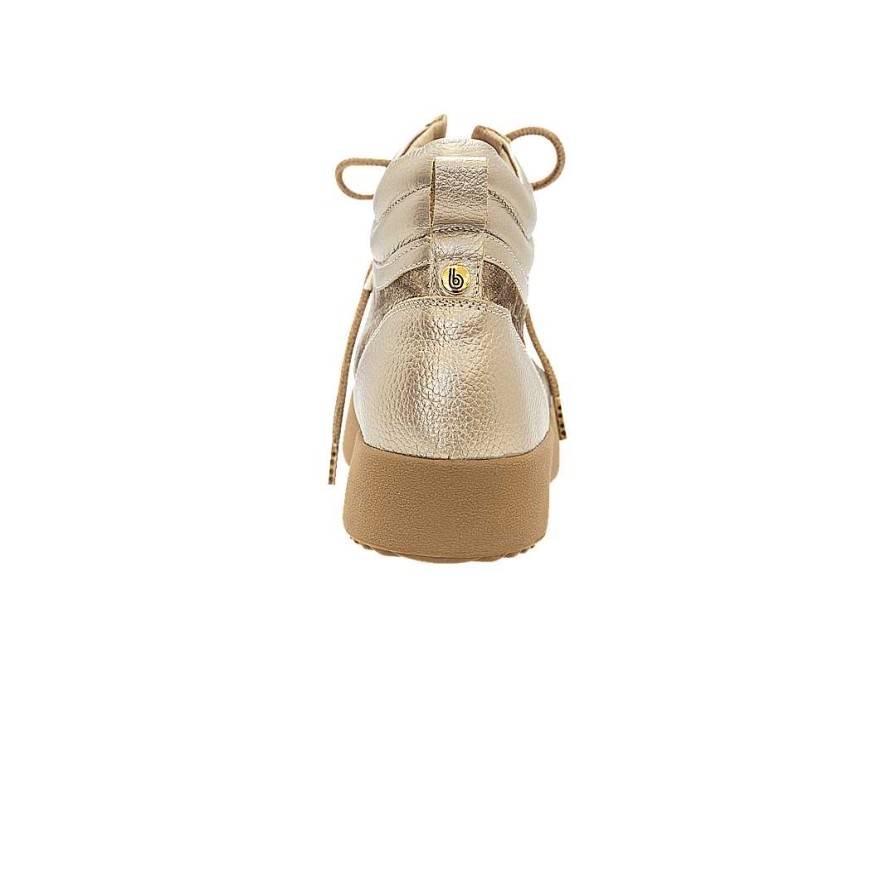 Shoes Bon-Bonite | High Top Sneakers In Leather And Textile Color Metal Sand