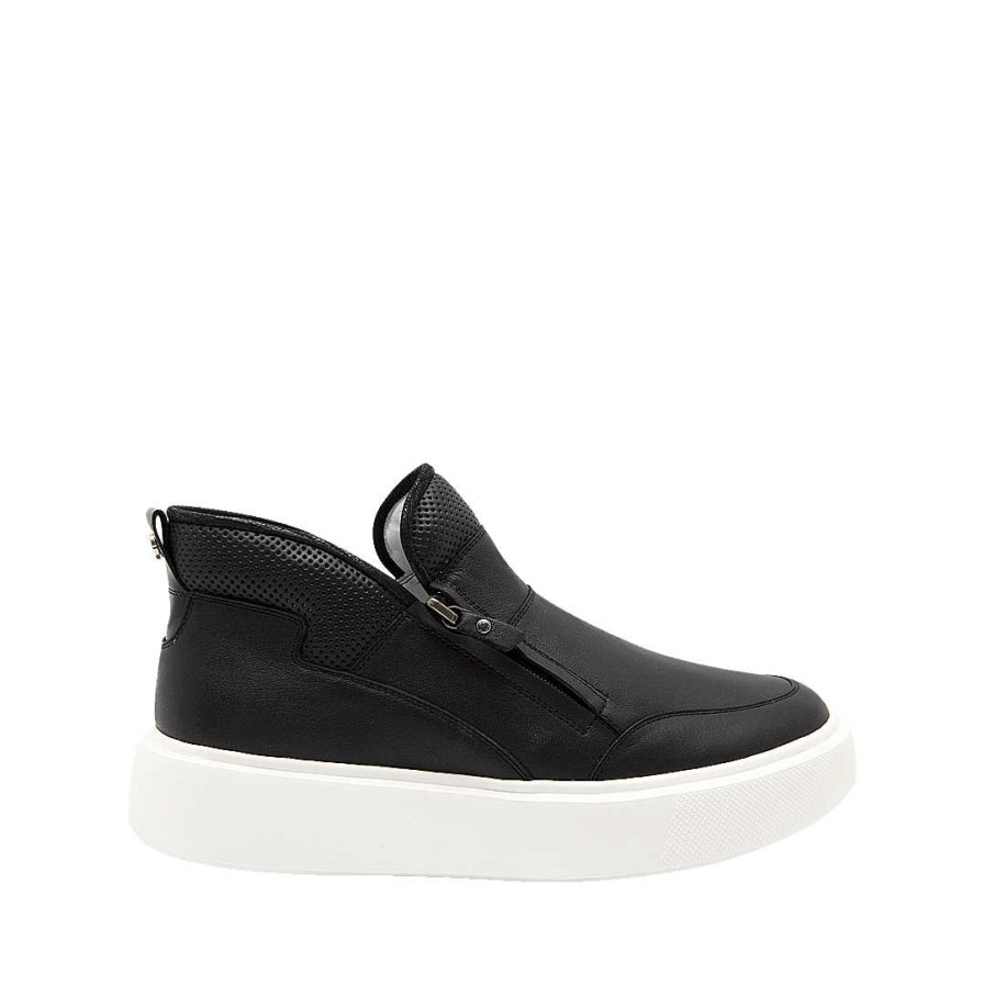 Shoes Bon-Bonite | Onyx Black Leather Tennis Shoes