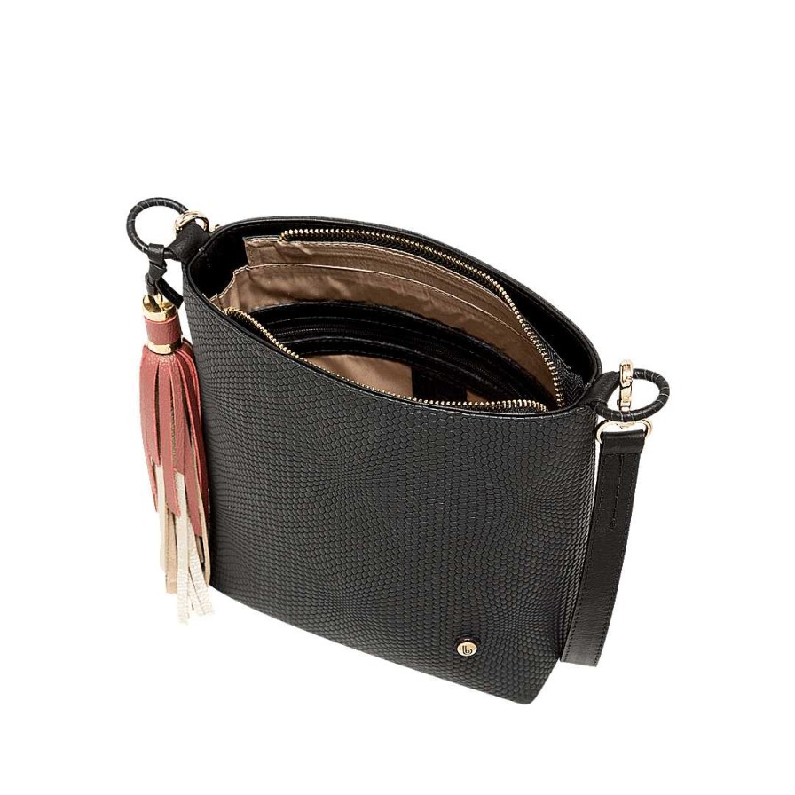 Handbags Bon-Bonite | Hands-Free In Matte Black Leather