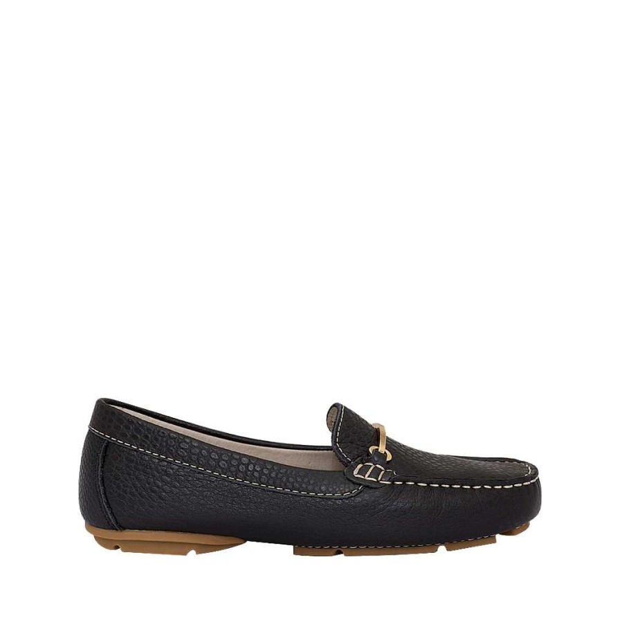 Shoes Bon-Bonite | Black Onyx Leather Moccasin.