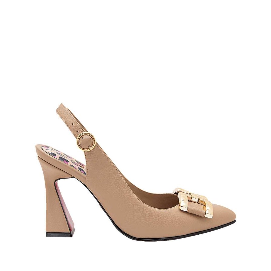 Shoes Bon-Bonite | Cappuccino Color Leather Heel