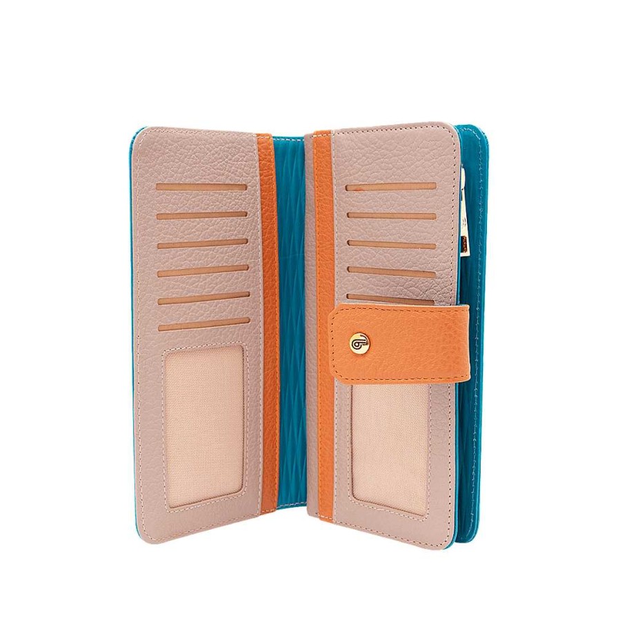 Accessories Bon-Bonite | Turquoise Leather Wallet By Mocha And Sandal