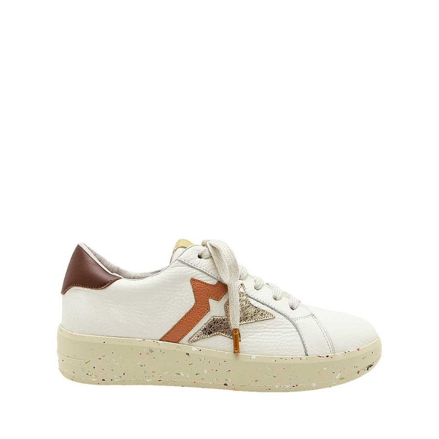 Shoes Bon-Bonite | Classic Sand White Leather Tennis Shoes