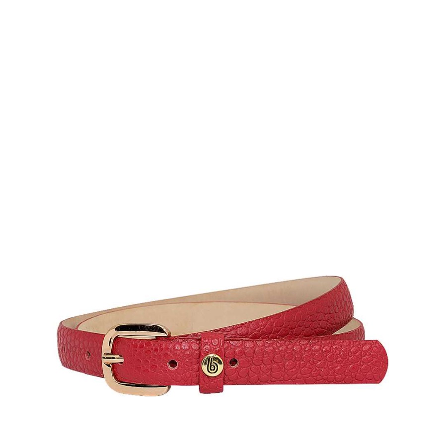 Belts Bon-Bonite | Fiesta Red Belt In Engraved Leather