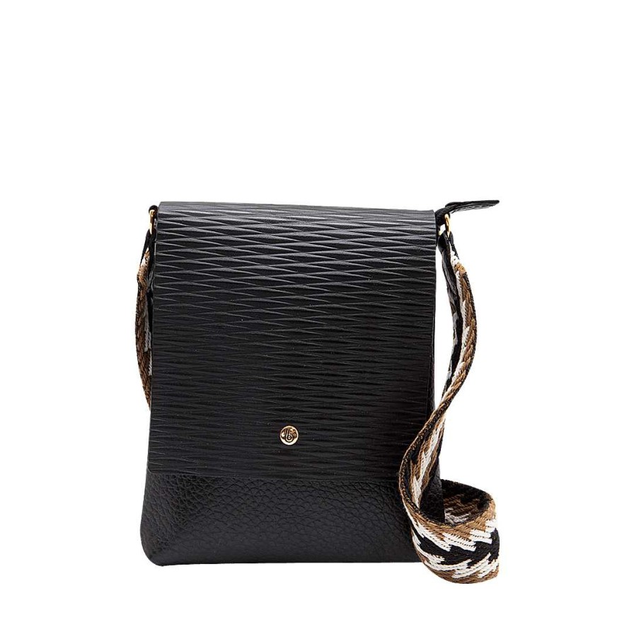 Handbags Bon-Bonite | Hands Free In Onyx Black Leather