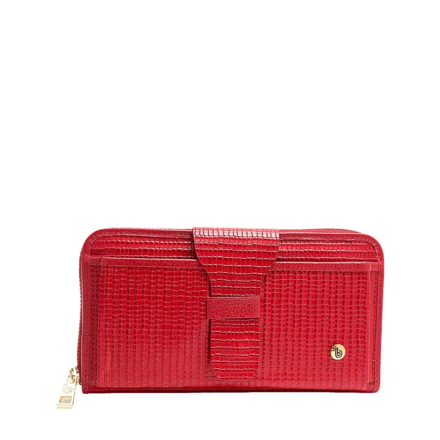 Accessories Bon-Bonite | Burning Red Leather Wallet