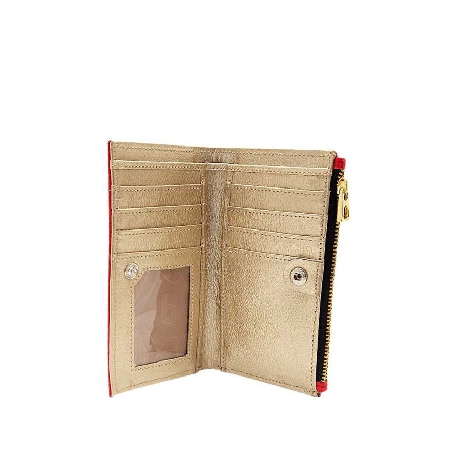 Accessories Bon-Bonite | Achiote Red Leather Wallet For Gold