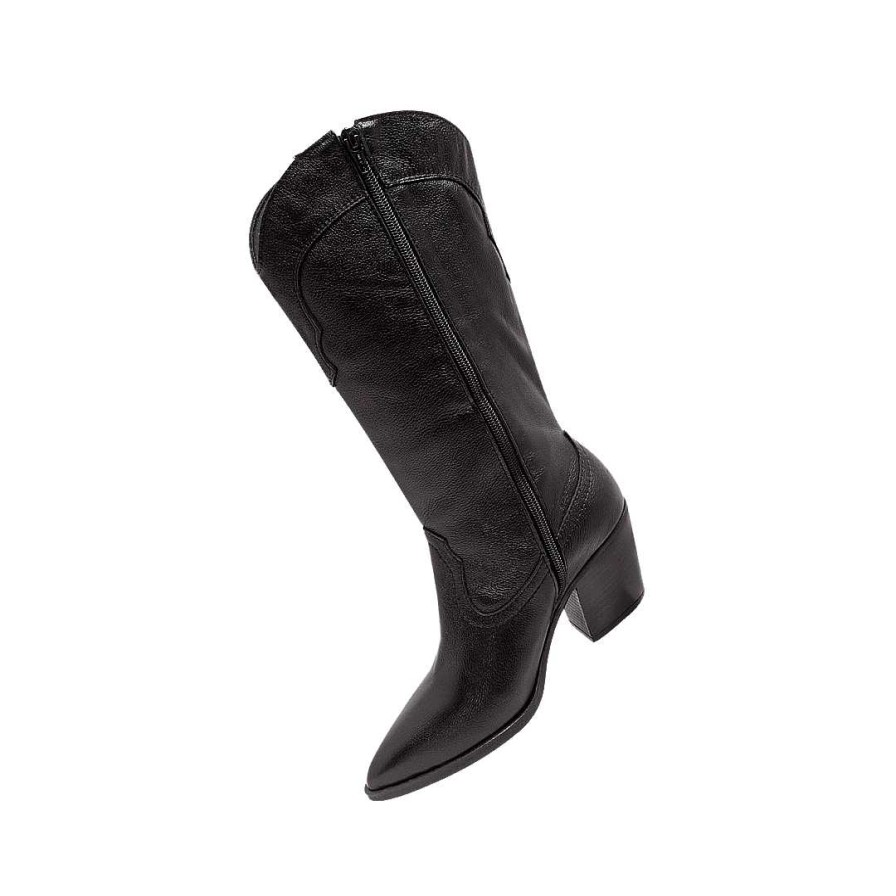 Shoes Bon-Bonite | Texan Boot In Black Onyx Leather