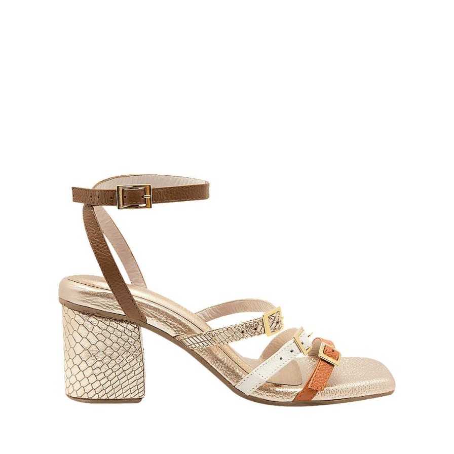 Shoes Bon-Bonite | Gold Leather Heeled Sandal