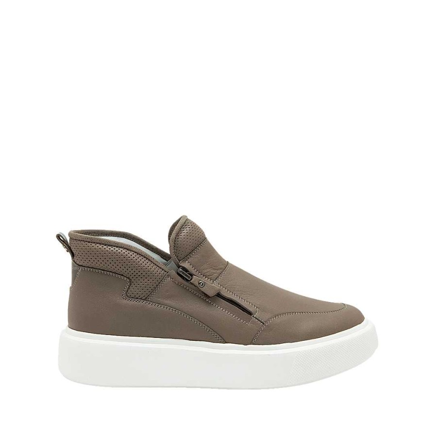 Shoes Bon-Bonite | Taupe Leather Tennis Shoes