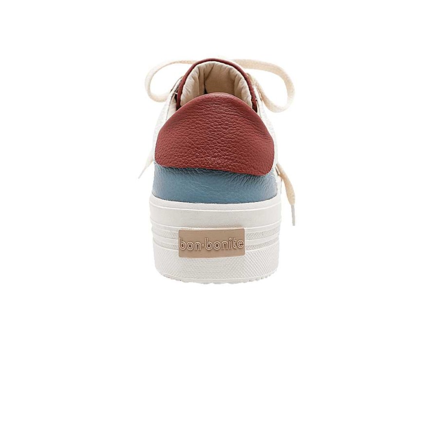 Shoes Bon-Bonite | Classic Sand White Leather Tennis Shoes