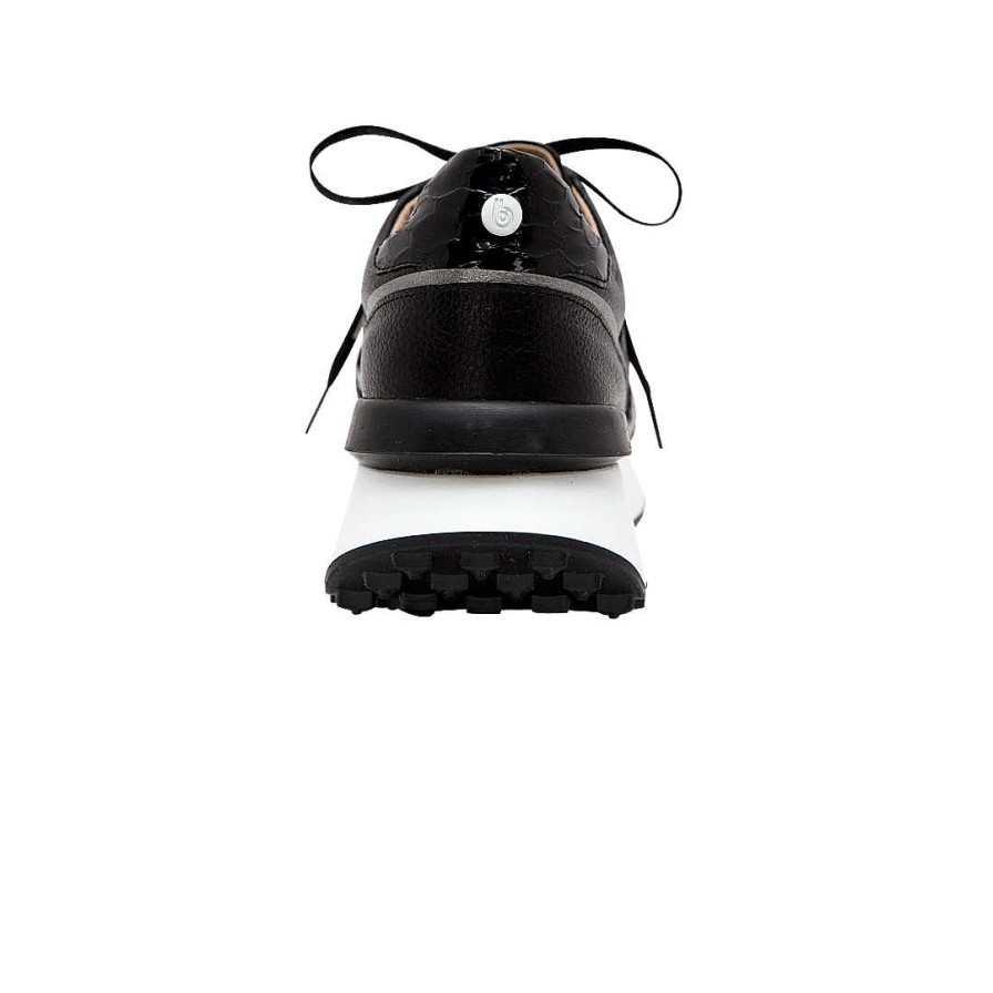 Shoes Bon-Bonite | Onyx Black Leather Tennis Shoes