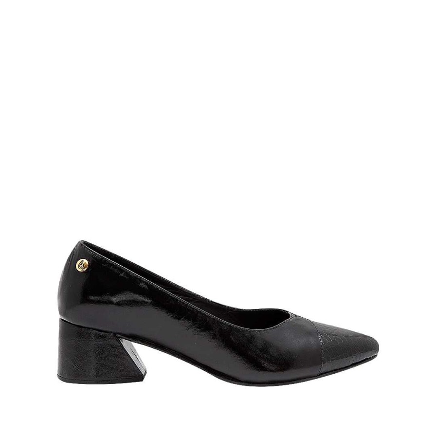 Shoes Bon-Bonite | Black Onyx Leather Heel