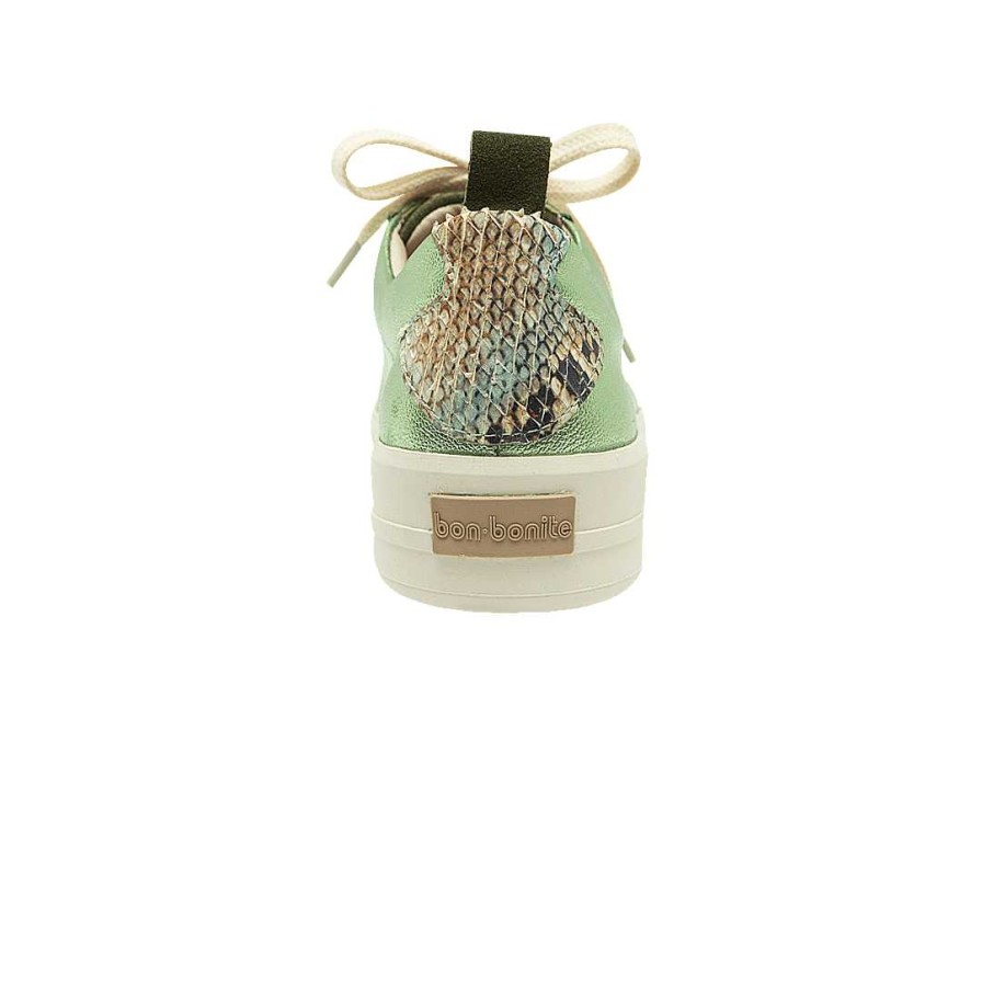 Shoes Bon-Bonite | Metal Green Leather Tennis Shoes