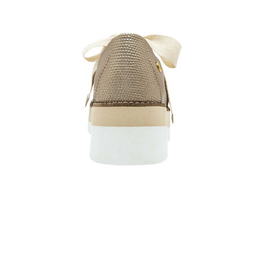 Shoes Bon-Bonite | Sand Metal Color Leather Tie Shoe