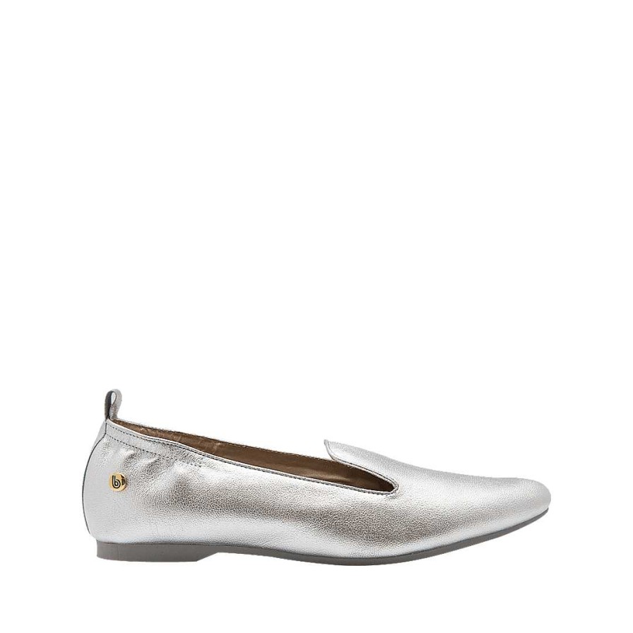 Shoes Bon-Bonite | Silver Gray Leather Ballet Shoes