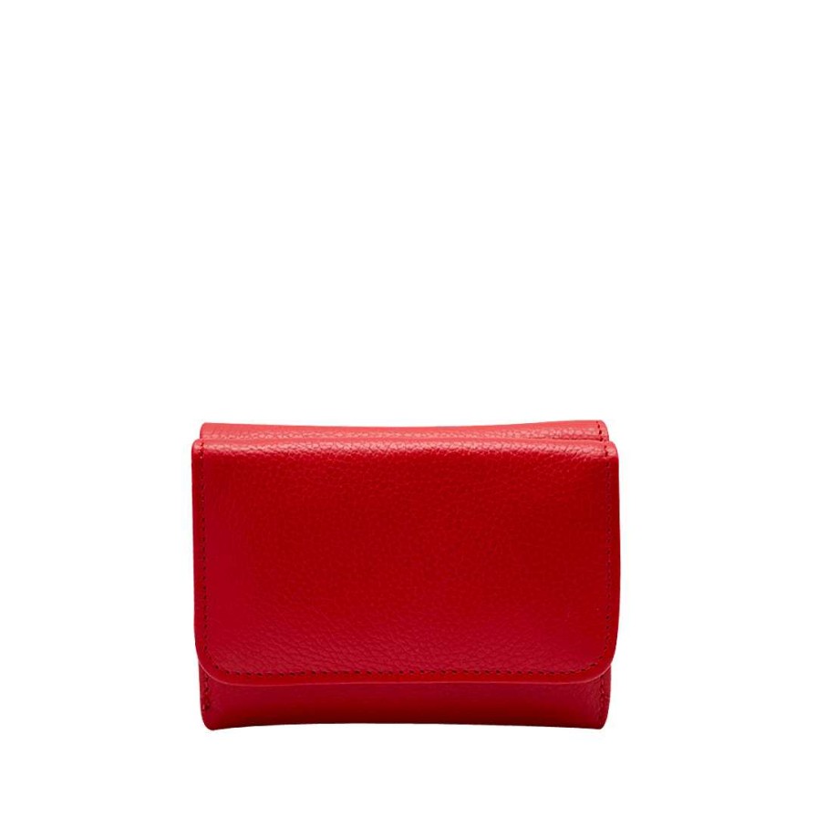 Accessories Bon-Bonite | Intense Red Leather Wallet