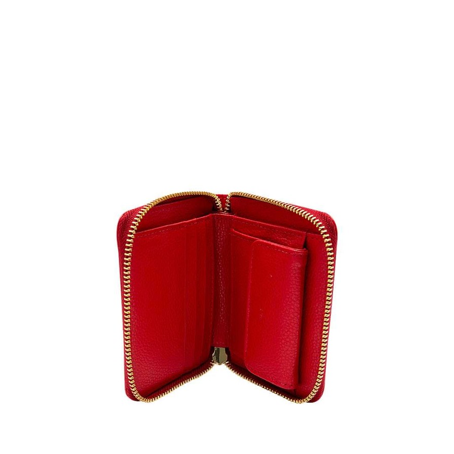 Accessories Bon-Bonite | Intense Red Leather Wallet