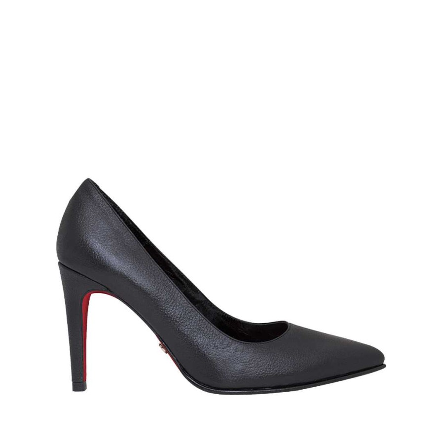 Shoes Bon-Bonite | Black Onyx Leather Stilettos