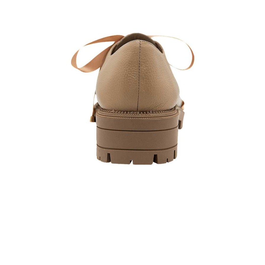 Shoes Bon-Bonite | Lacing Shoe In Capuccino Color Leather By Sand White