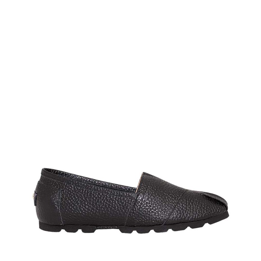 Shoes Bon-Bonite | Black Onyx Espadrille In Granite Leather