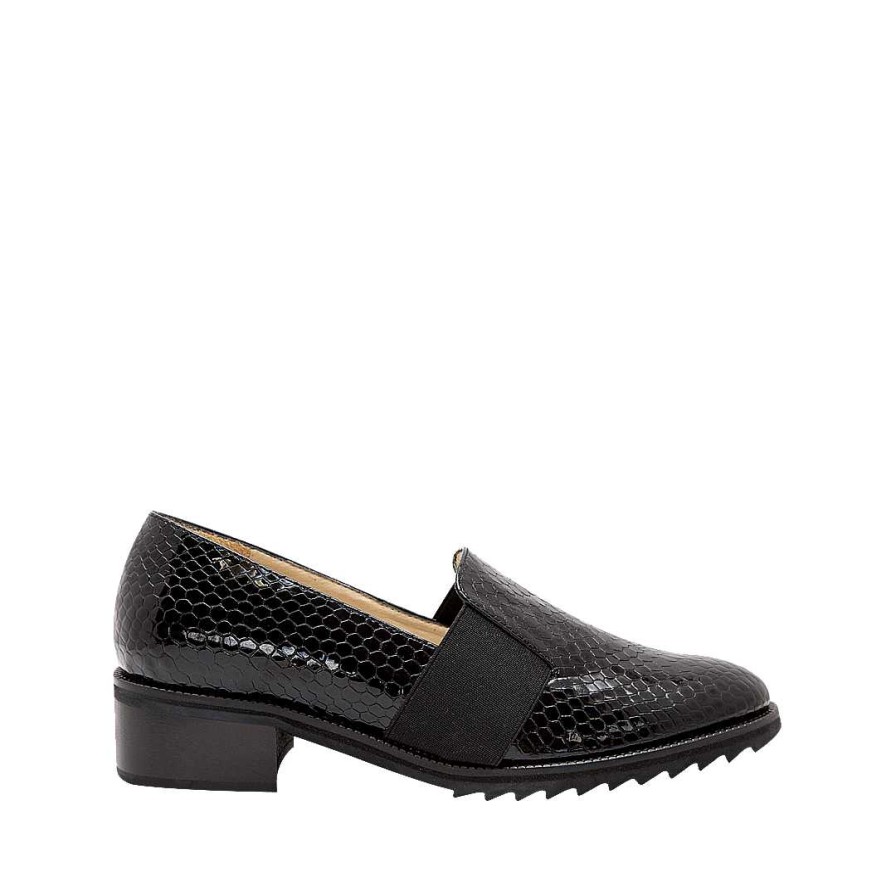 Shoes Bon-Bonite | Black Onyx Leather Moccasin