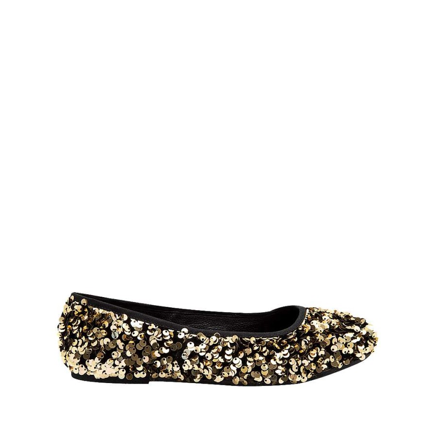 Shoes Bon-Bonite | Textile Ballet With Gold Sequins