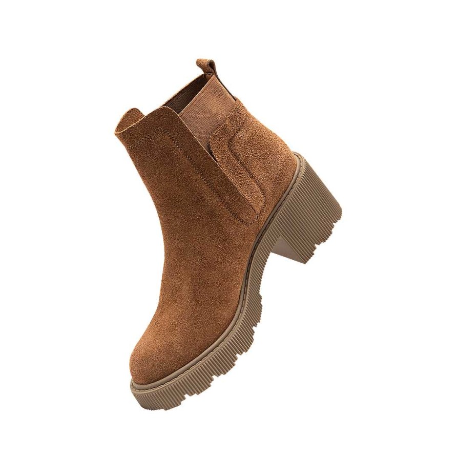 Shoes Bon-Bonite | Chelsea Track Ankle Boots In Brown Leather