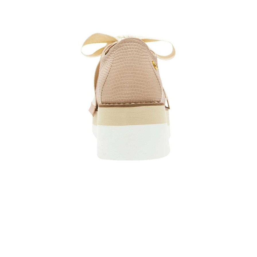 Shoes Bon-Bonite | Nude Pink Leather Tie Shoe