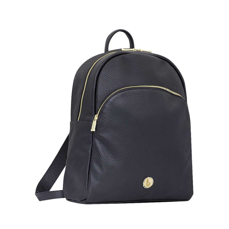 Handbags Bon-Bonite | Black Onix Color Backpack In Napa Leather