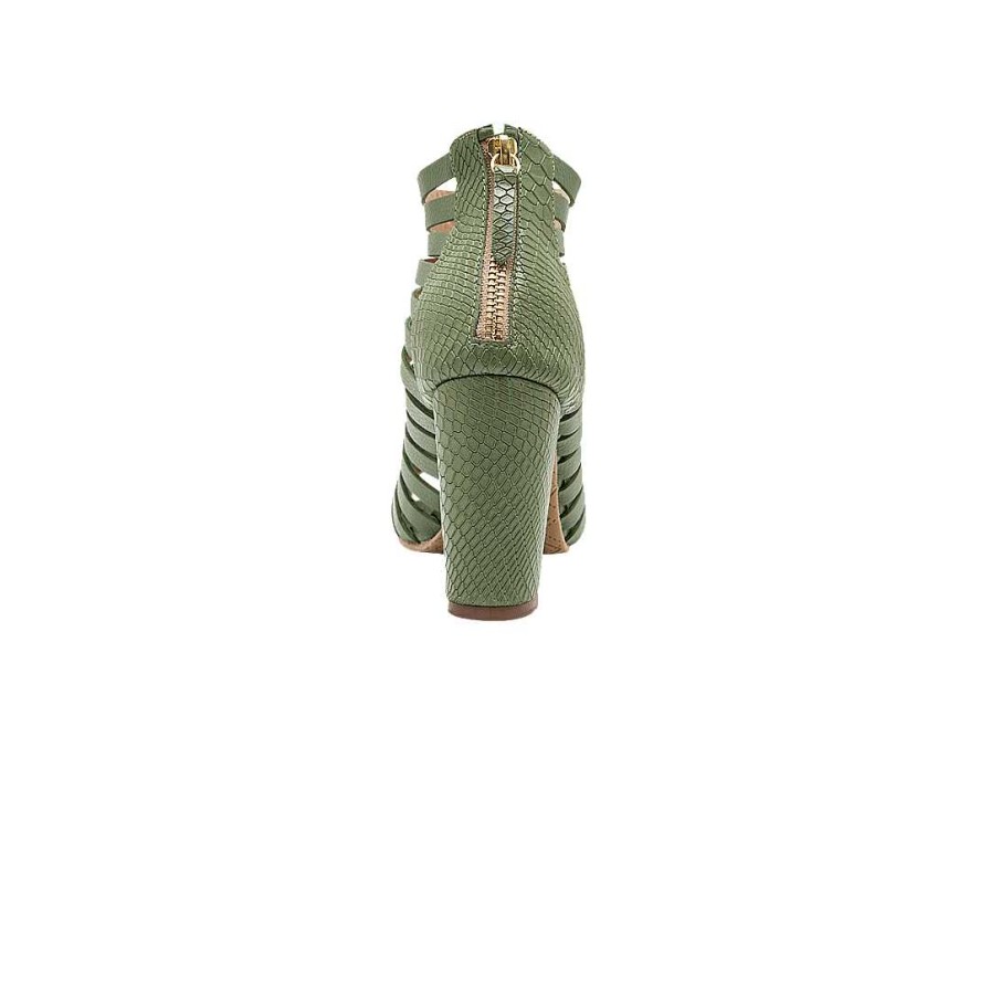 Shoes Bon-Bonite | Sabila Green Leather Heeled Sandal